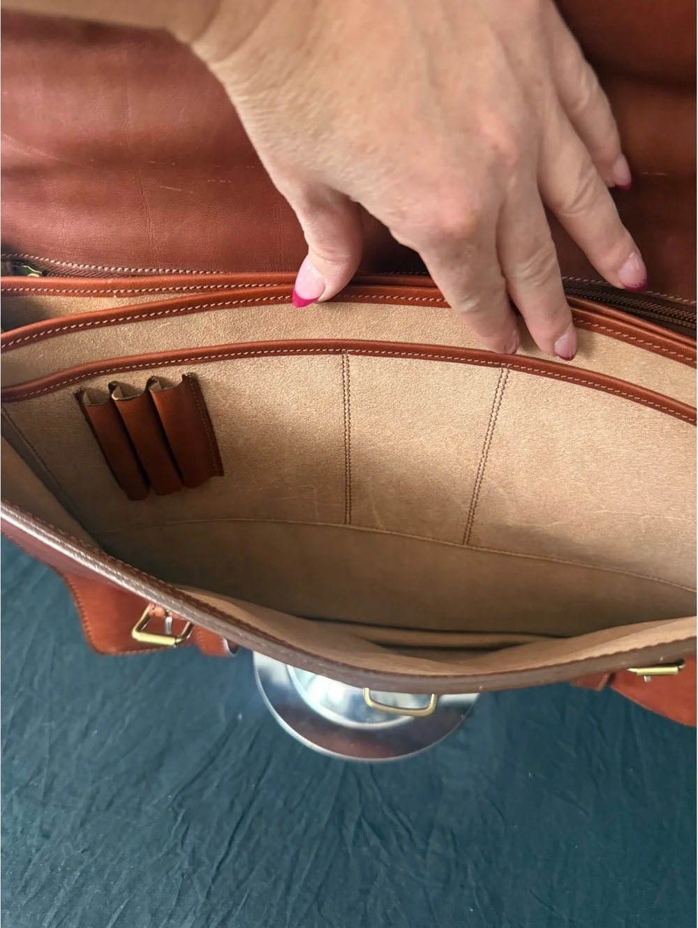 Vintage Pielle 100% Genuine Leather Briefcase Bag